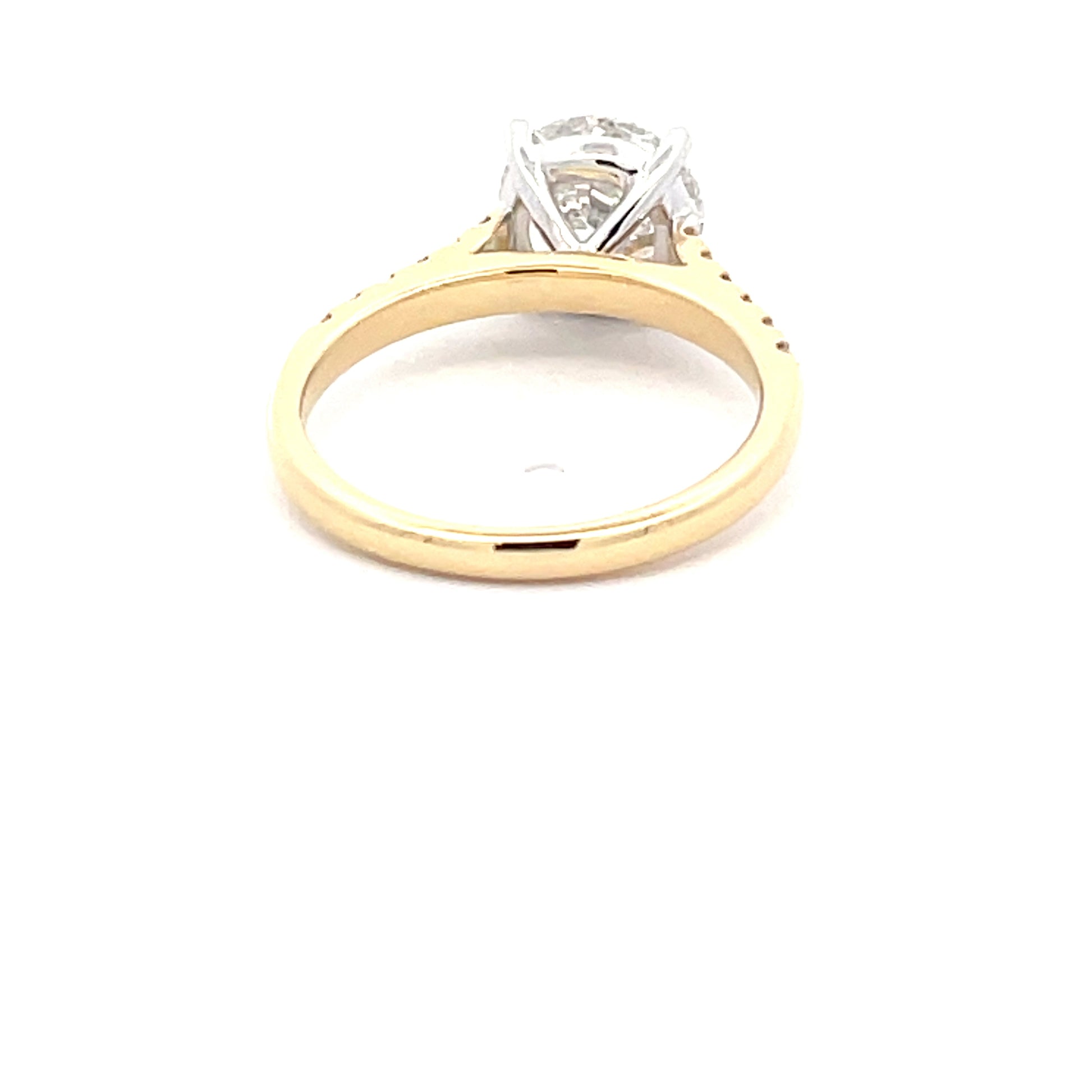 Lab Grown Round Brilliant Cut Diamond Solitaire With Diamond Set shoudlers - 2.16cts  Gardiner Brothers   
