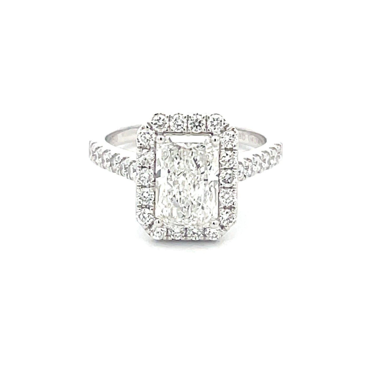 Lab grown radiant Cut Diamond Halo Style Ring - 2.29cts  Gardiner Brothers   