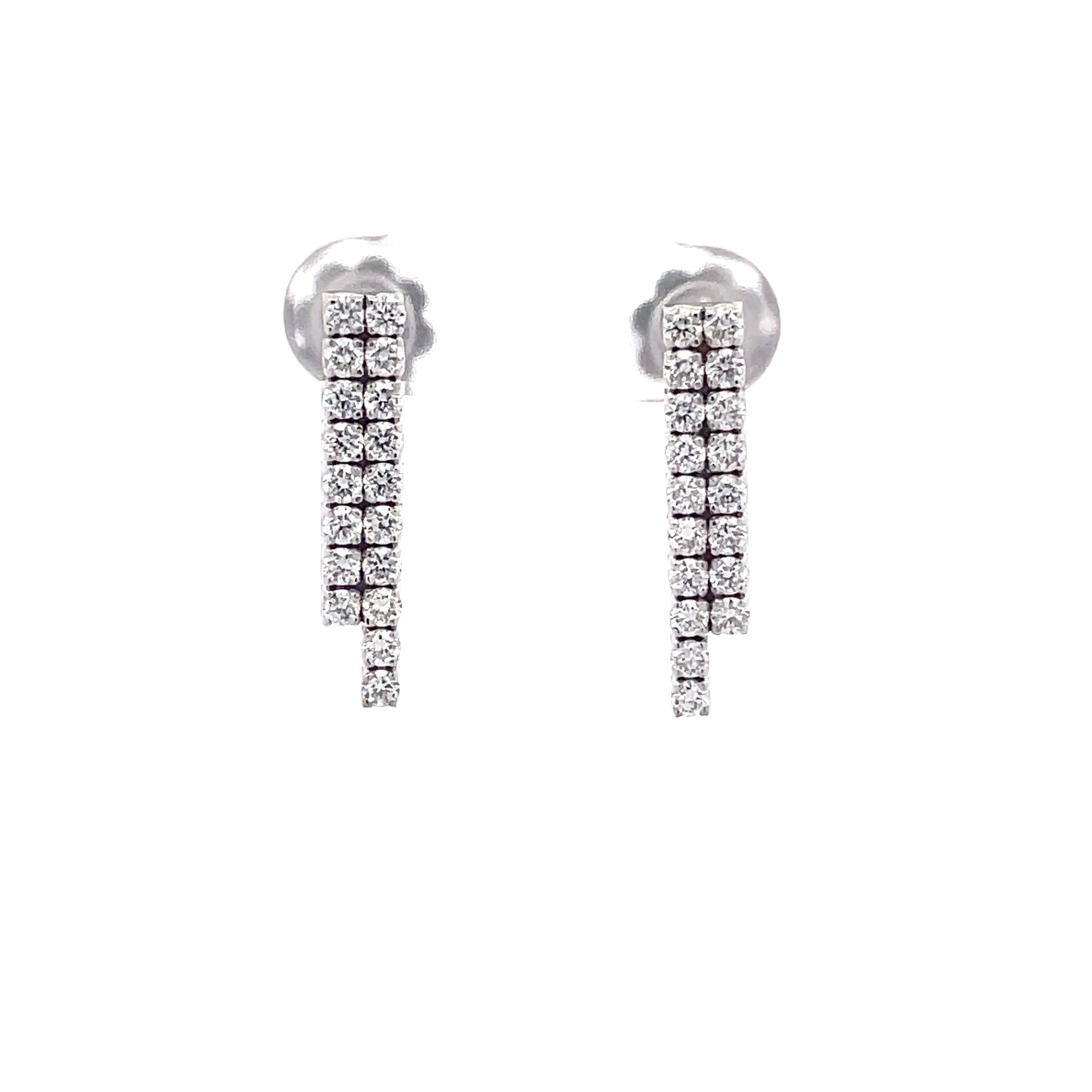 Round Brilliant Cut Diamond Double Stick Style Earring  Gardiner Brothers   