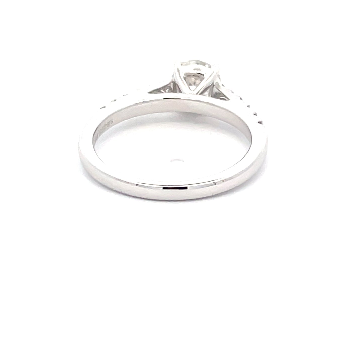 Round Brilliant Cut Diamond Solitaire Ring with diamond set shoulders - 0.95cts  Gardiner Brothers   