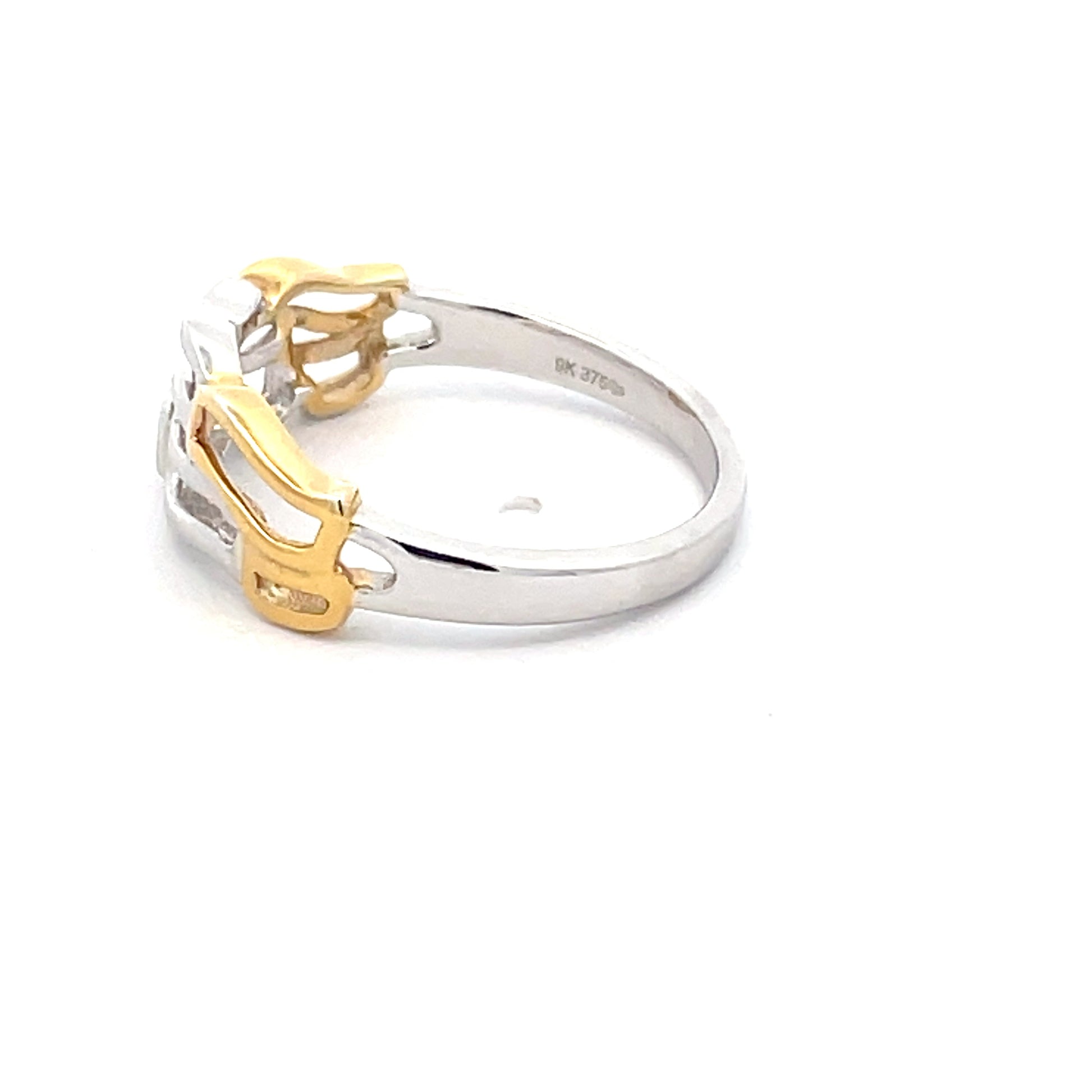 Yellow and White Gold Wavy Dress Ring  Gardiner Brothers   