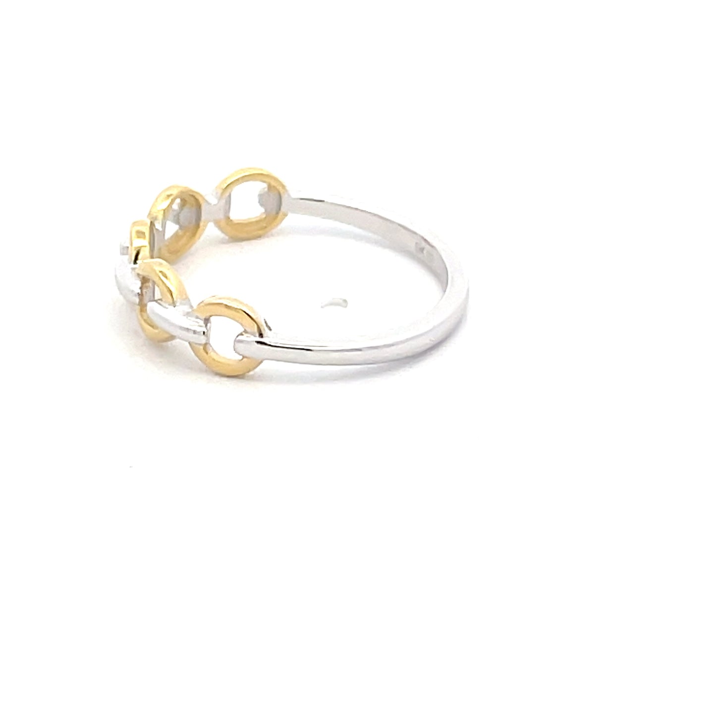 Yellow and white gold chain link dress ring  Gardiner Brothers   