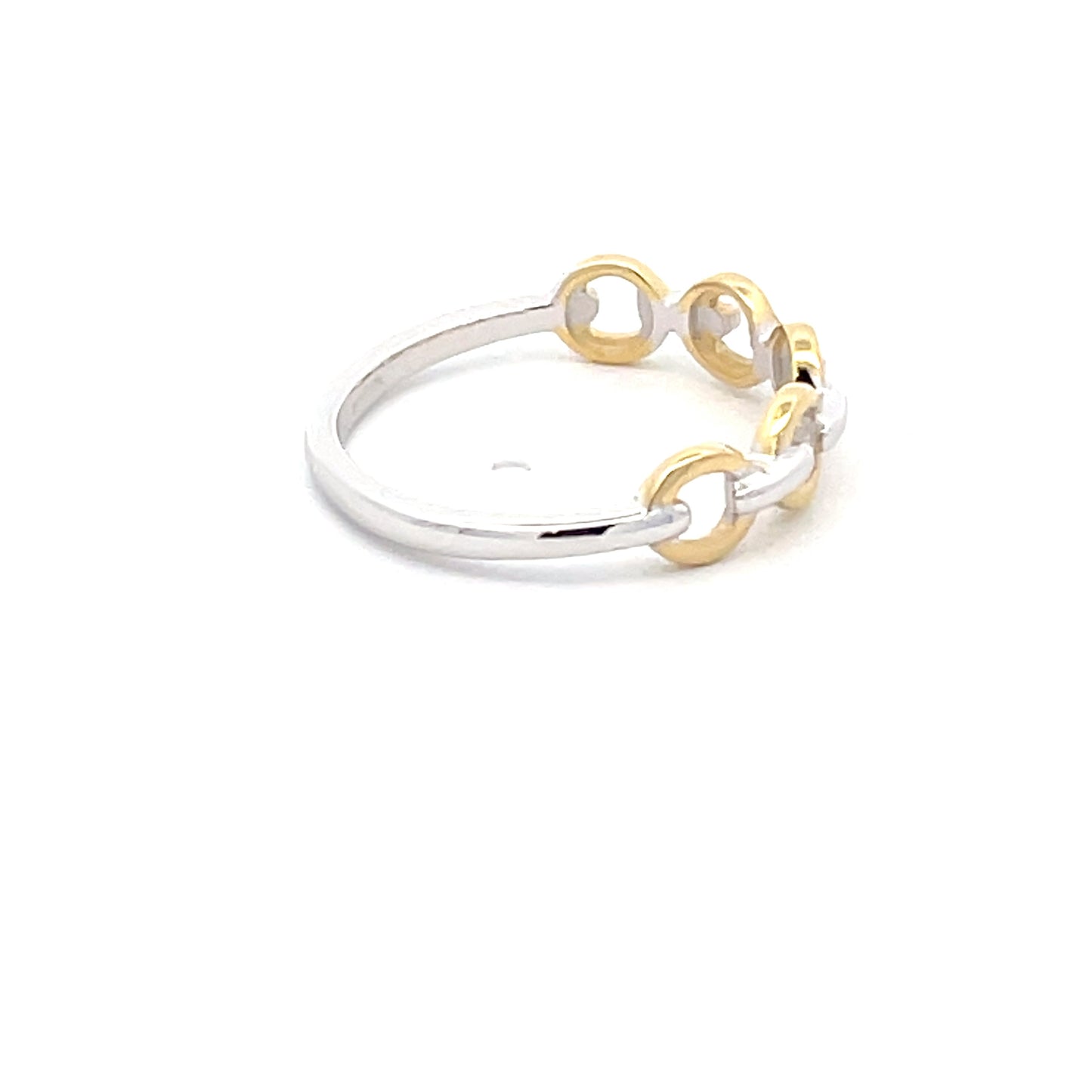 Yellow and white gold chain link dress ring  Gardiner Brothers   