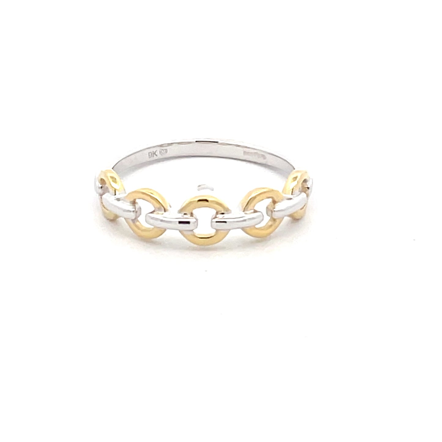 Yellow and white gold chain link dress ring  Gardiner Brothers   