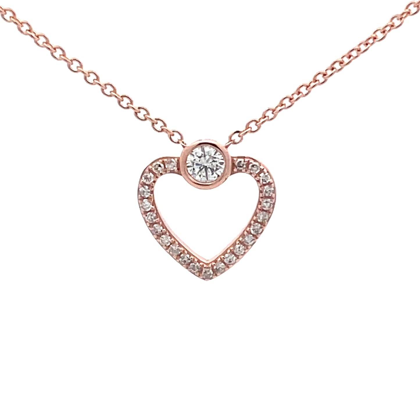 Rose Gold Diamond Heart Shaped Pendant  Gardiner Brothers   