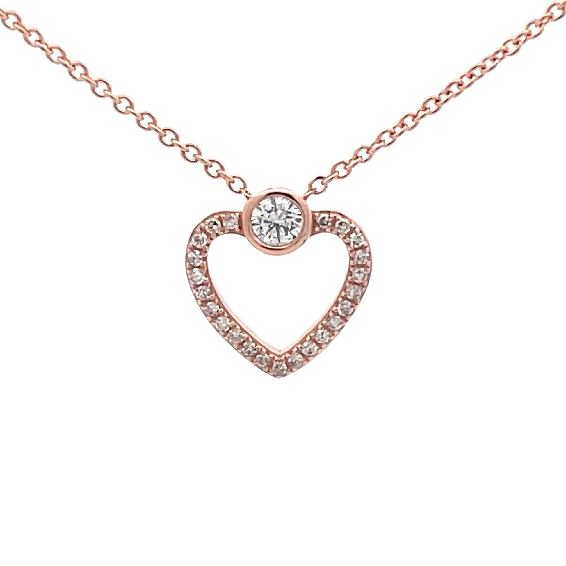 Round Brilliant cut Diamond Heart Shaped Pendant  Gardiner Brothers   