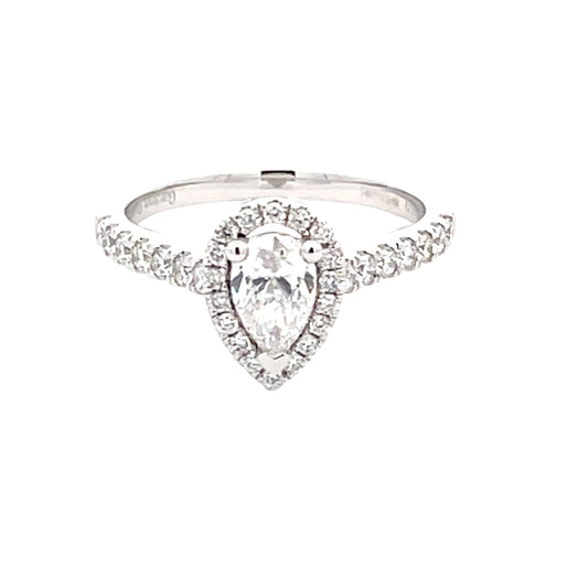 Pear Shaped Diamond Halo Cluster Style Ring - 0.90cts  Gardiner Brothers   