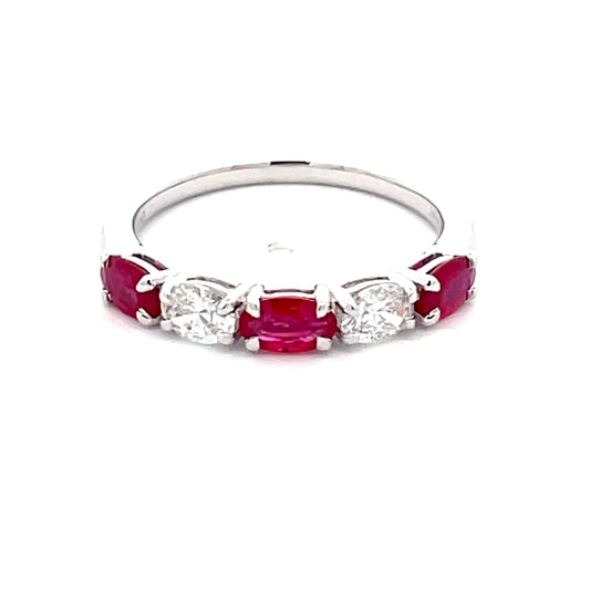 Ruby and Diamond 5 Stone Eternity Style Ring  Gardiner Brothers   