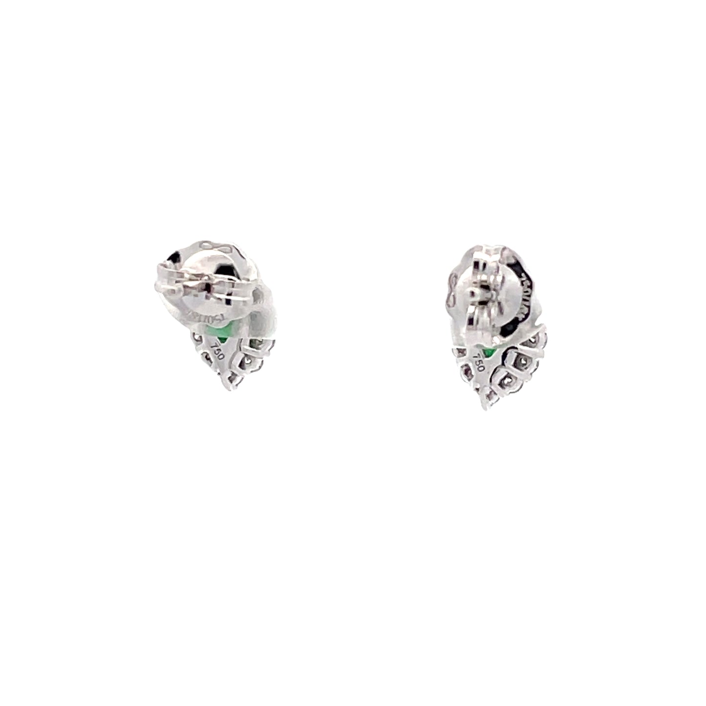 Emerald and Diamond Cluster Style Earrings  Gardiner Brothers   