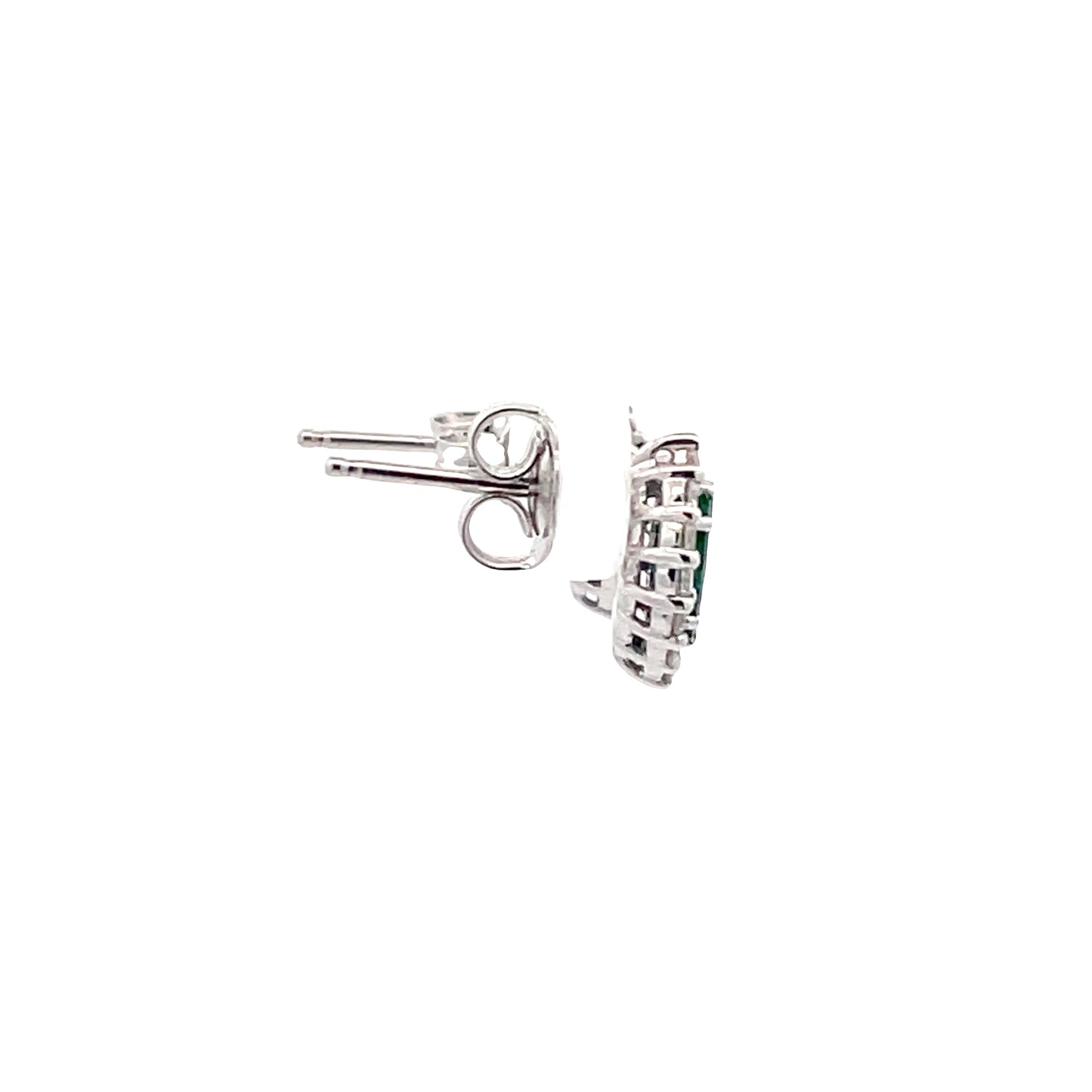 Emerald and Diamond Cluster Style Earrings  Gardiner Brothers   