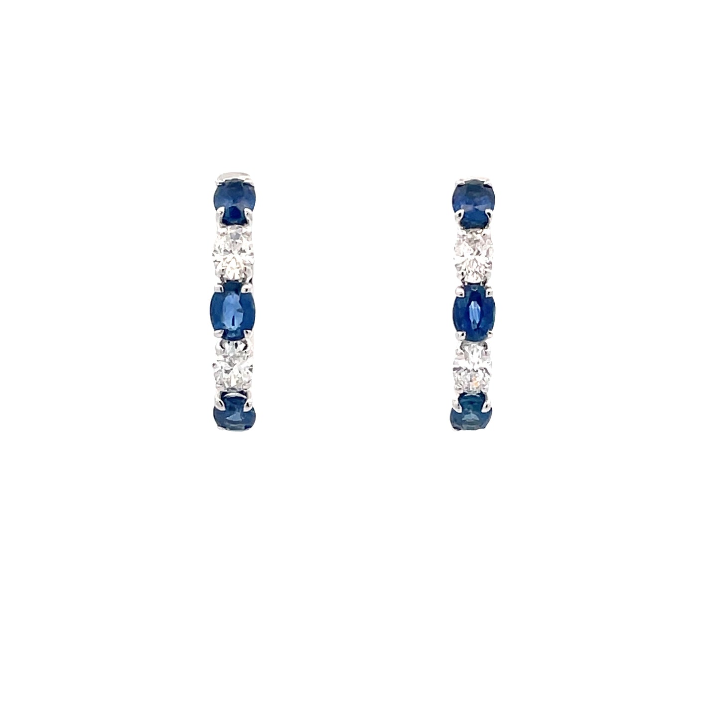 Sapphire and Diamond Hoop Style Earrings  Gardiner Brothers   