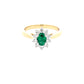 Emerald and round brilliant cut diamond cluster ring  Gardiner Brothers   