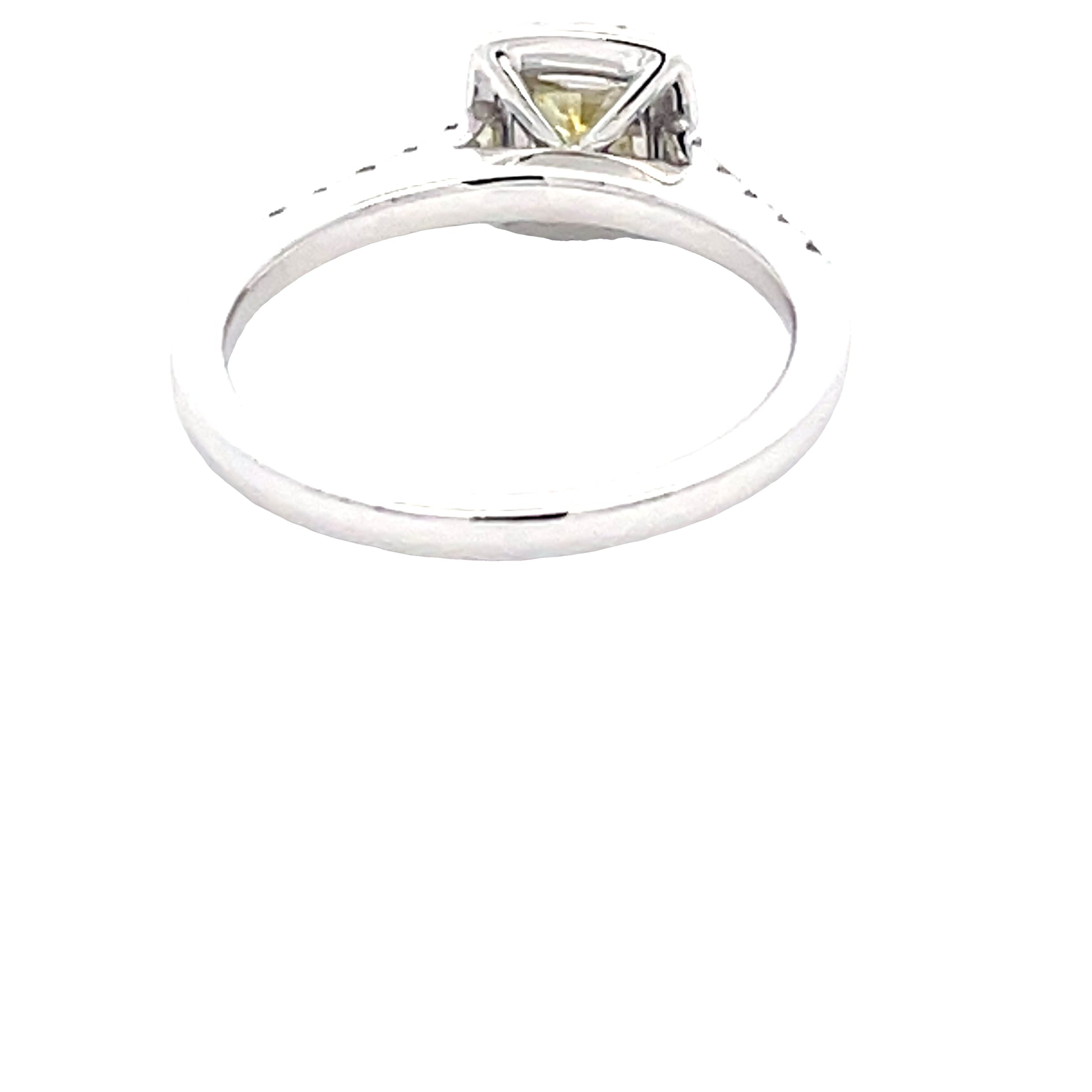 Cushion Shaped Yellow Diamond Halo Cluster Style Ring - 1.08cts  Gardiner Brothers   