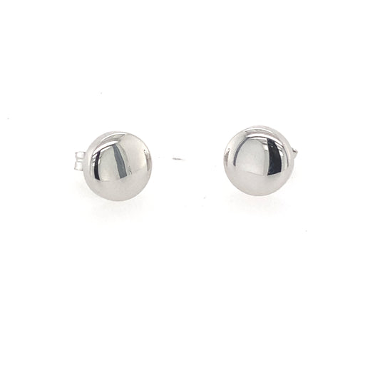 White Gold Button Stud Earrings  Gardiner Brothers   