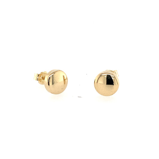 Yellow Gold Button Stud Earrings  Gardiner Brothers   