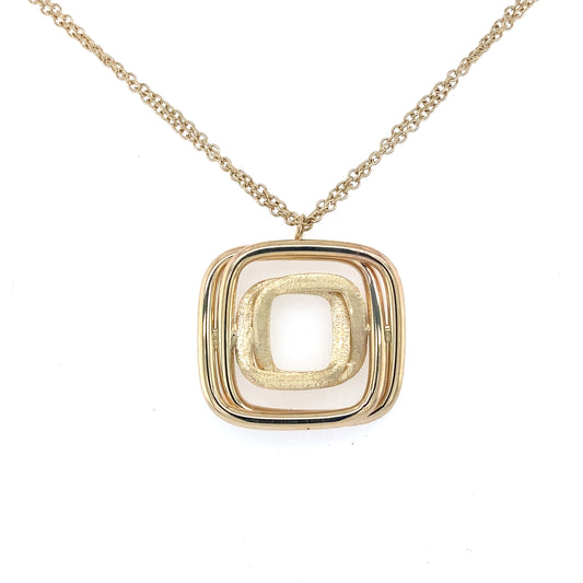 Yellow Gold Abstract Squares Pendant  Gardiner Brothers   