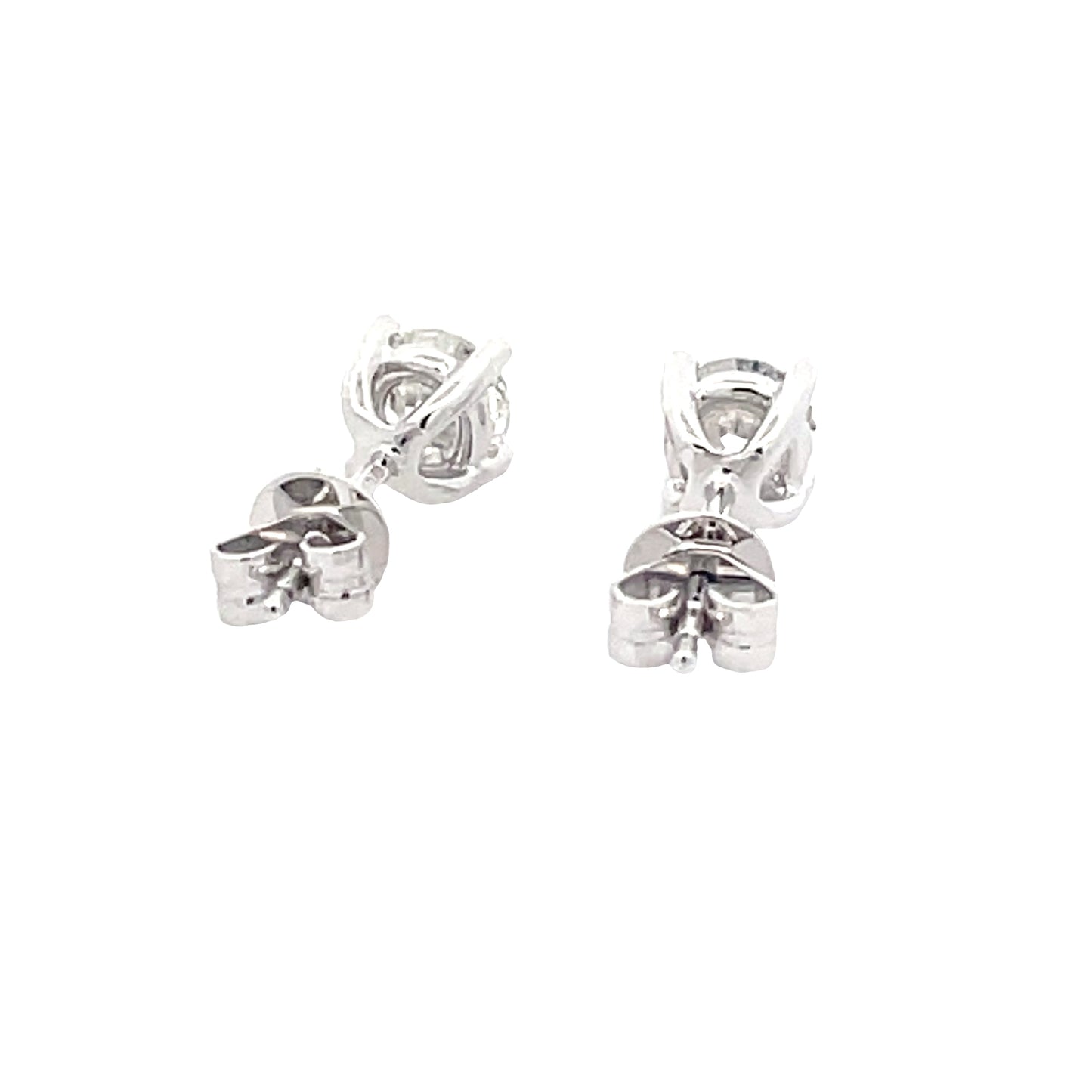 Round Brilliant Cut Diamond solitaire Earrings - 0.80cts  Gardiner Brothers   