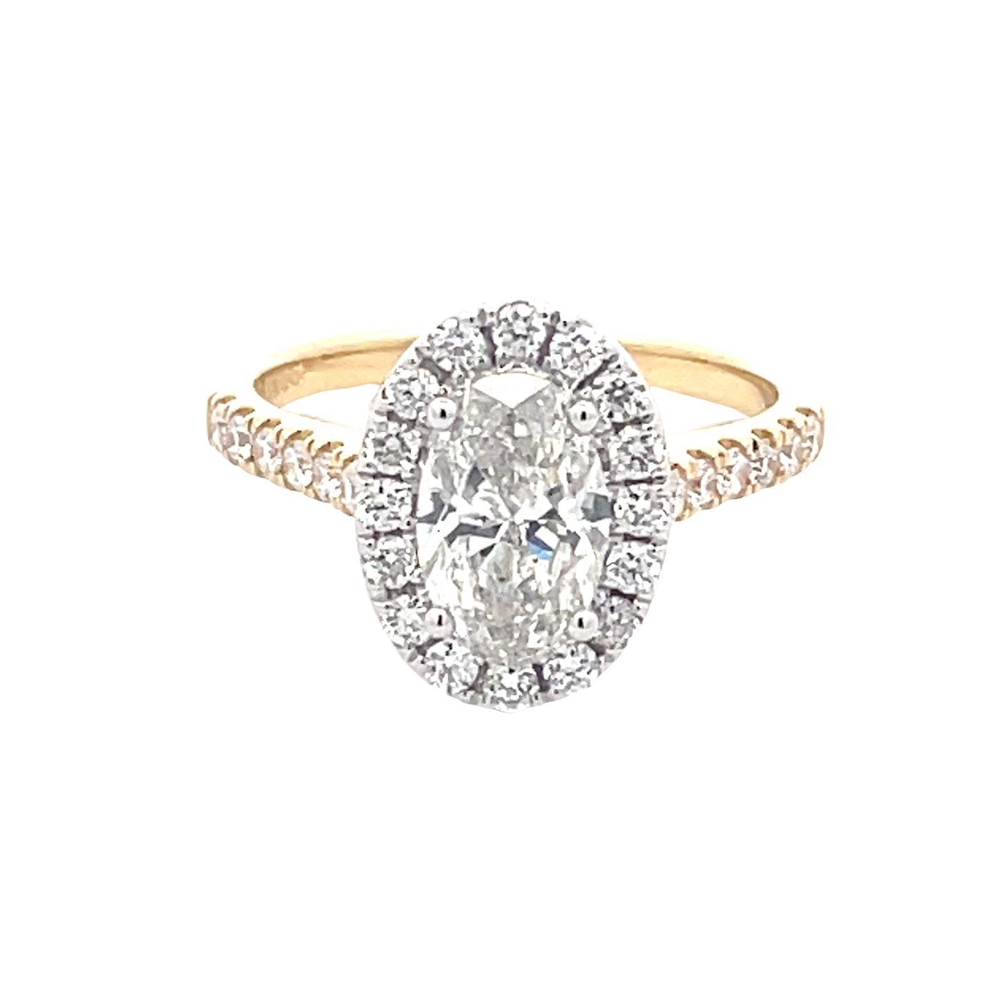 Oval Shaped Diamond Halo cluster Style Ring - 1.69cts  Gardiner Brothers   