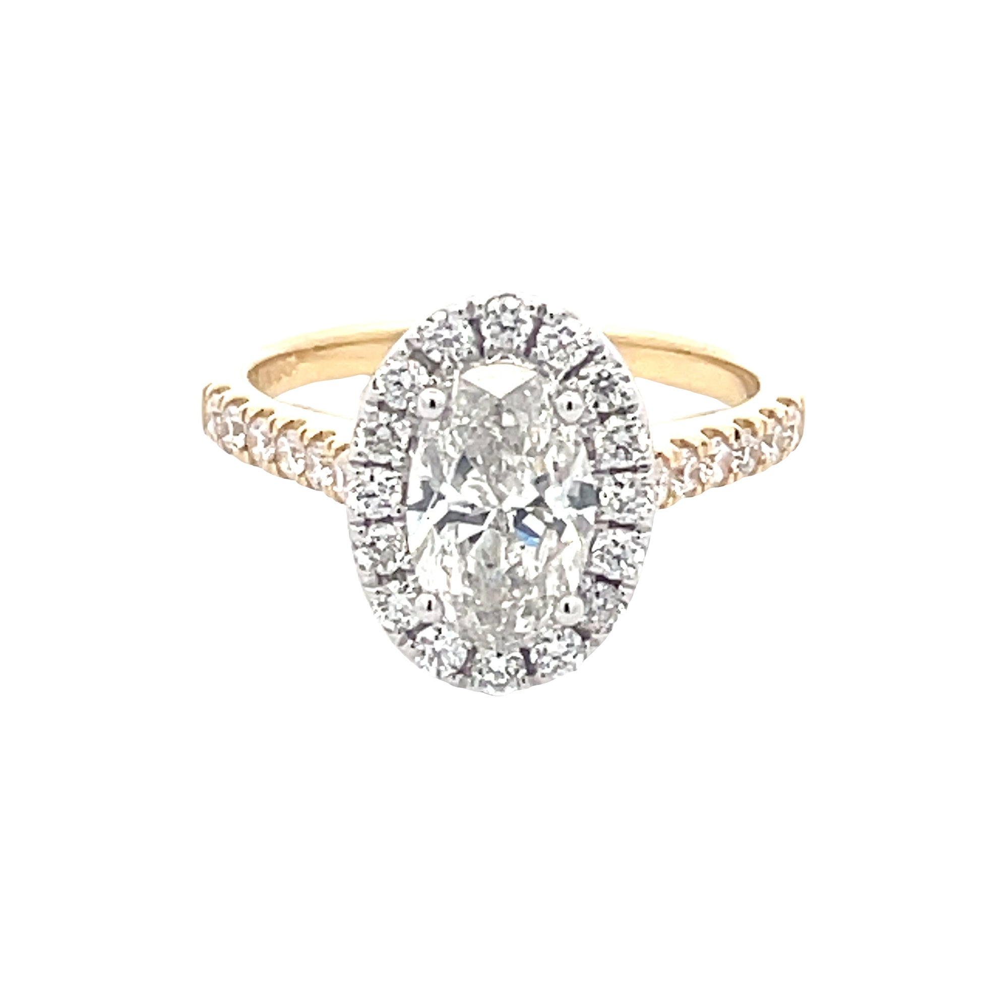 Oval Shaped Diamond Halo cluster Style Ring - 1.69cts  Gardiner Brothers   