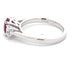 Oval Shaped ruby and round brilliant cut diamond 3 stone ring  Gardiner Brothers   
