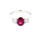 Oval Shaped ruby and round brilliant cut diamond ring  Gardiner Brothers   