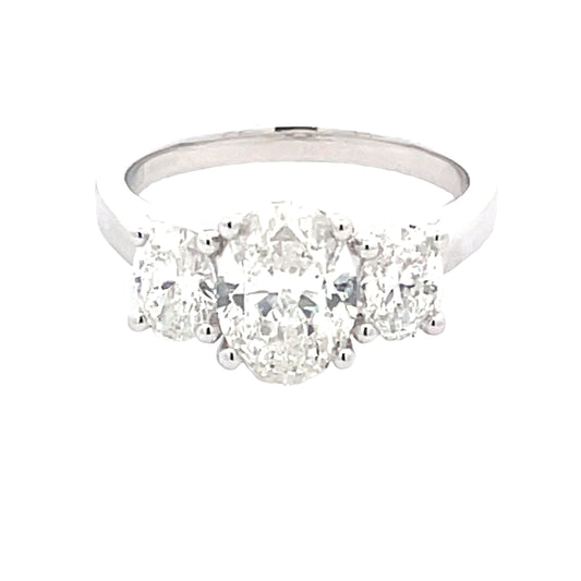 Oval Shaped Diamond 3 Stone ring - 2.30cts  Gardiner Brothers   