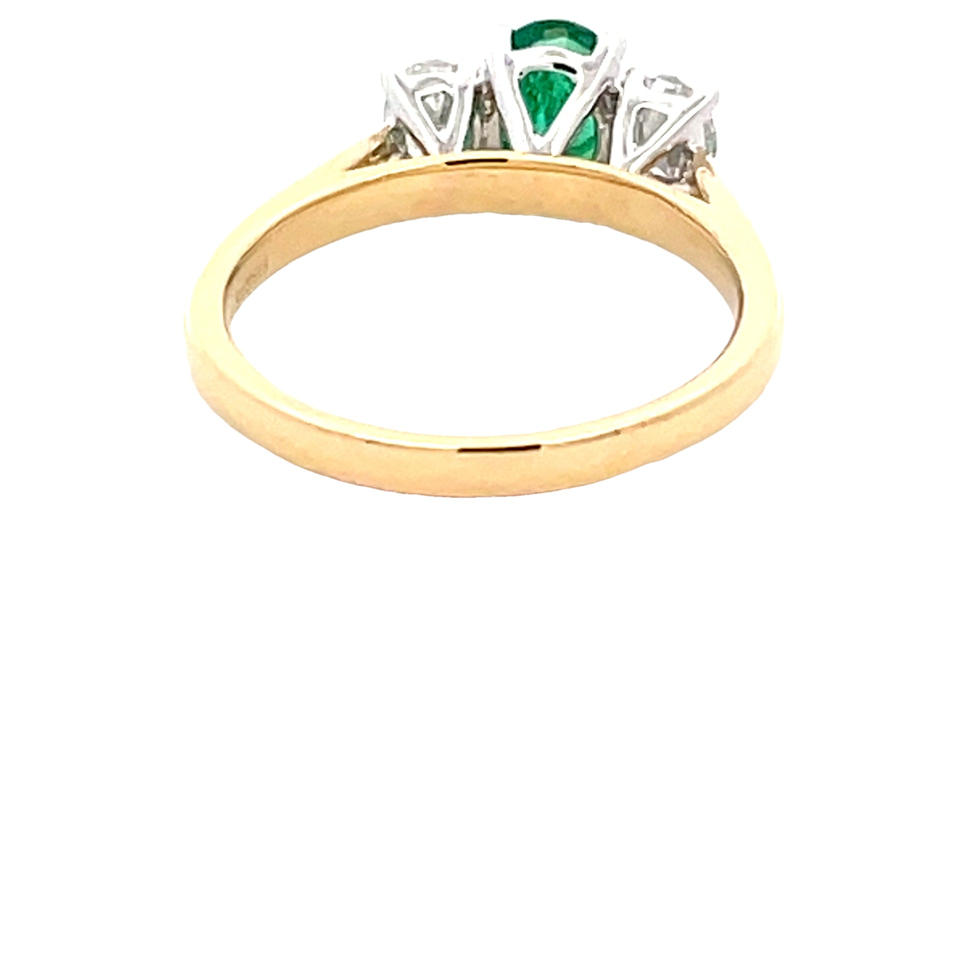 Oval Emerald and Diamond 3 Stone Ring  Gardiner Brothers   