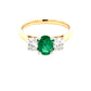 Oval Emerald and Diamond 3 Stone Ring  Gardiner Brothers   