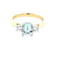 Octagonal Aquamarine and round brilliant cut diamond 3 stone ring  Gardiner Brothers   