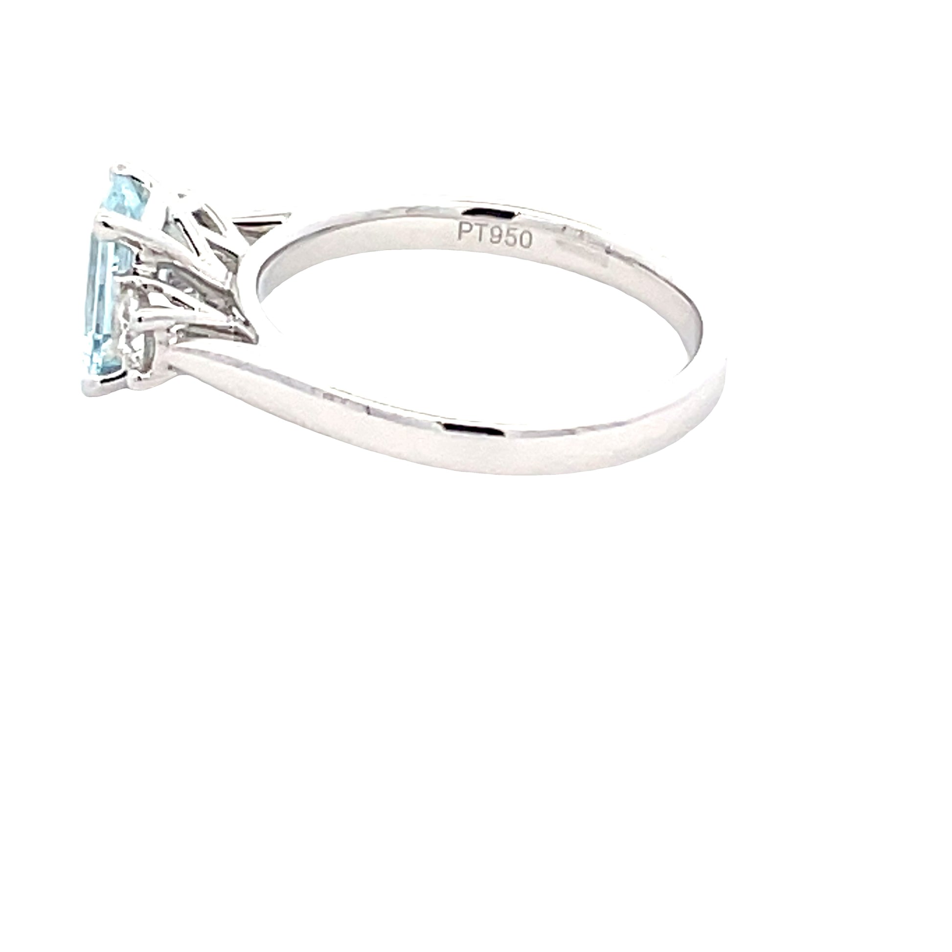 Octagonal Aquamarine and round brilliant cut diamond ring  Gardiner Brothers   