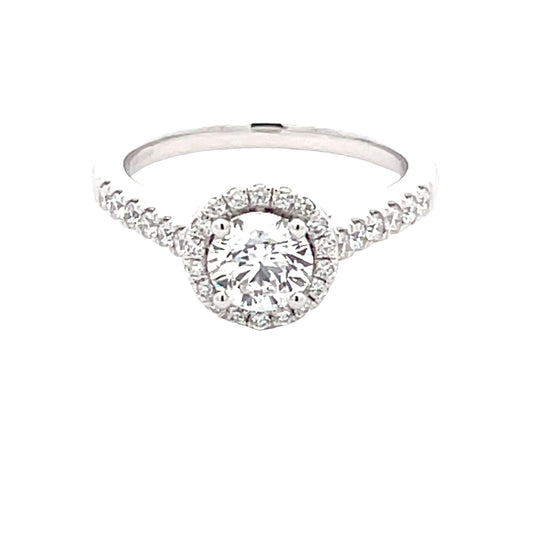 Round Brilliant Cut Diamond Halo Cluster Style Ring - 1.03cts  Gardiner Brothers   