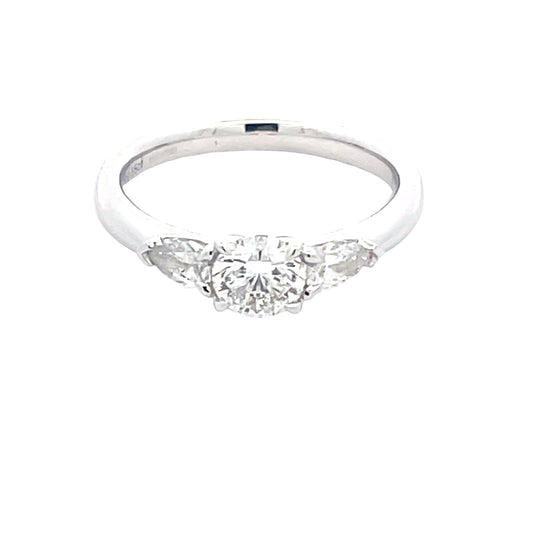 Aurora Round and Pear Shaped Diamond 3 Stone Ring - 0.89cts  Gardiner Brothers   