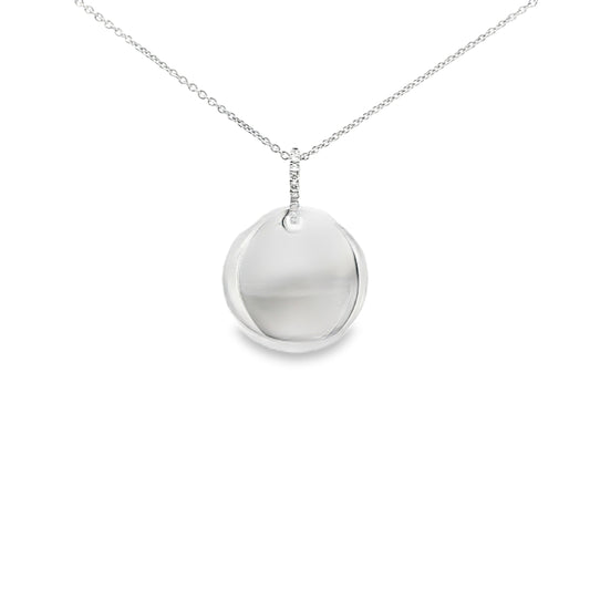 White Gold Disc Style Pendant Gardiner Brothers