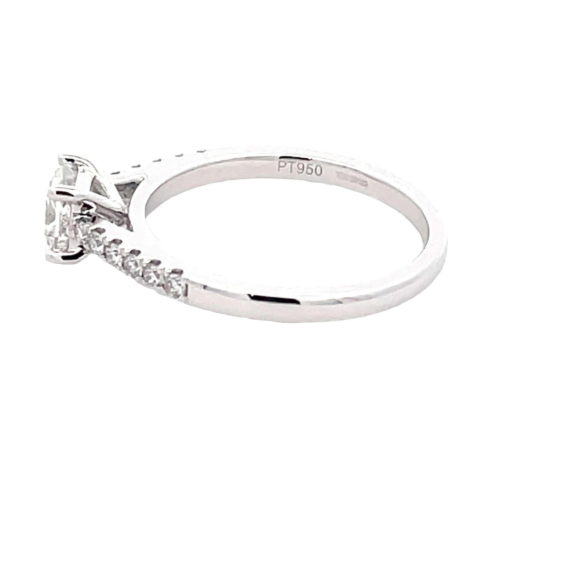 Princess Cut Diamond Solitaire With Diamond Set Shoulders - 0.95cts  Gardiner Brothers   