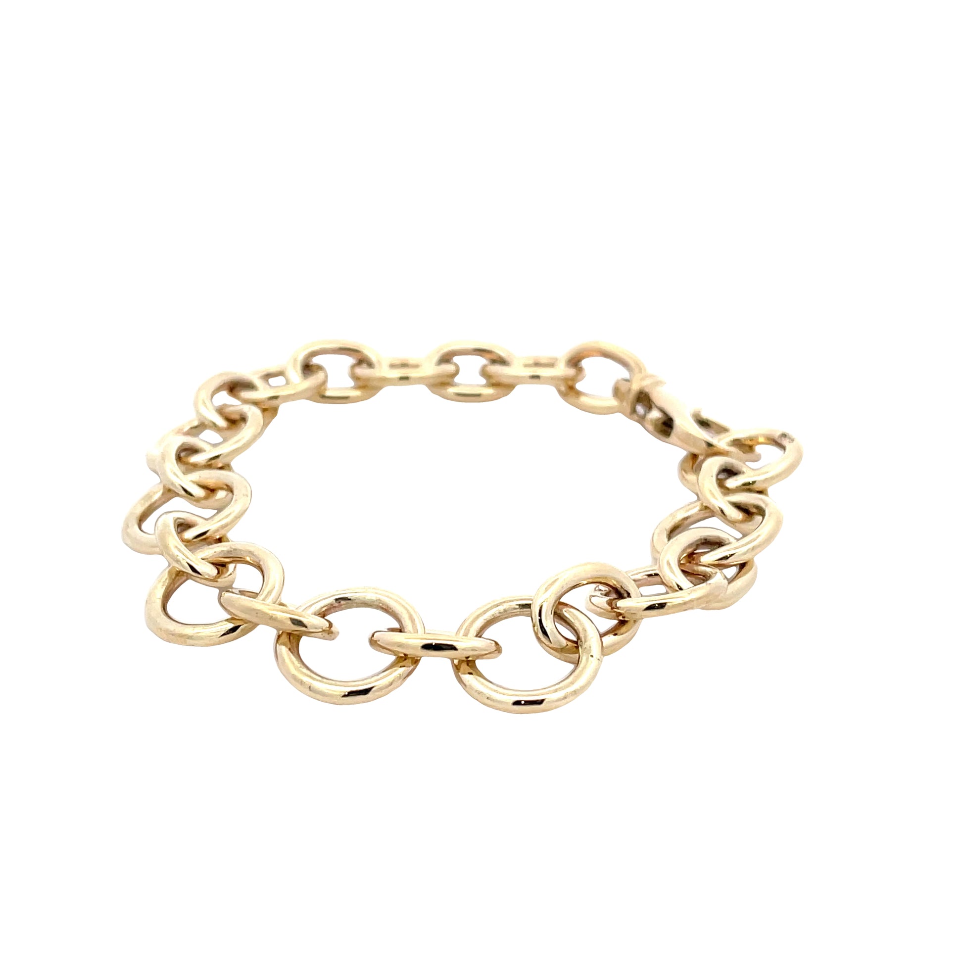 Yellow gold wide link style bracelet  Gardiner Brothers   