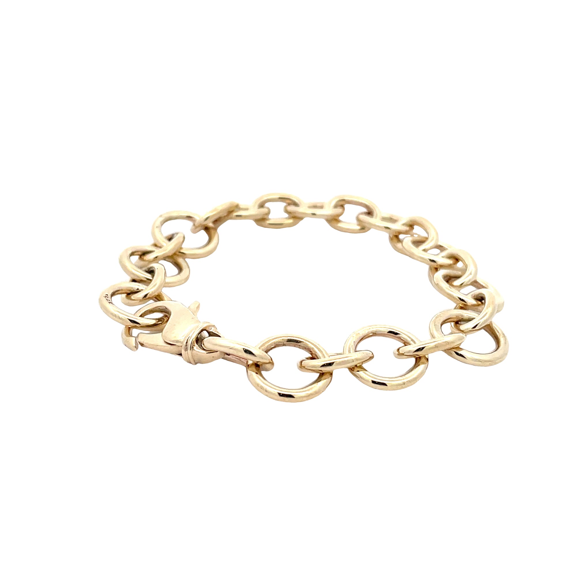 Yellow gold wide link style bracelet  Gardiner Brothers   