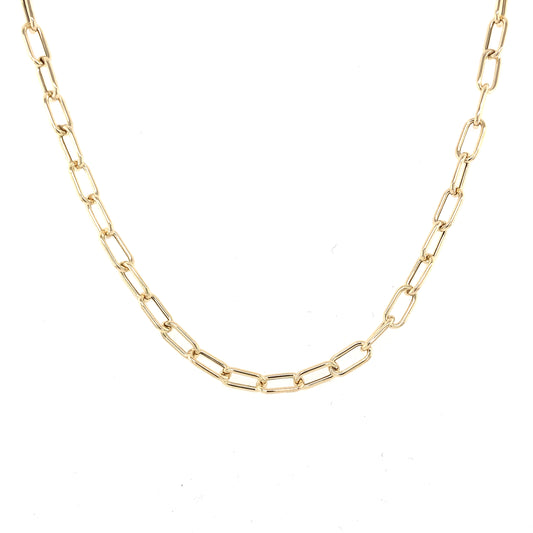 Yellow Gold Paper-Chain Link Necklace  Gardiner Brothers   