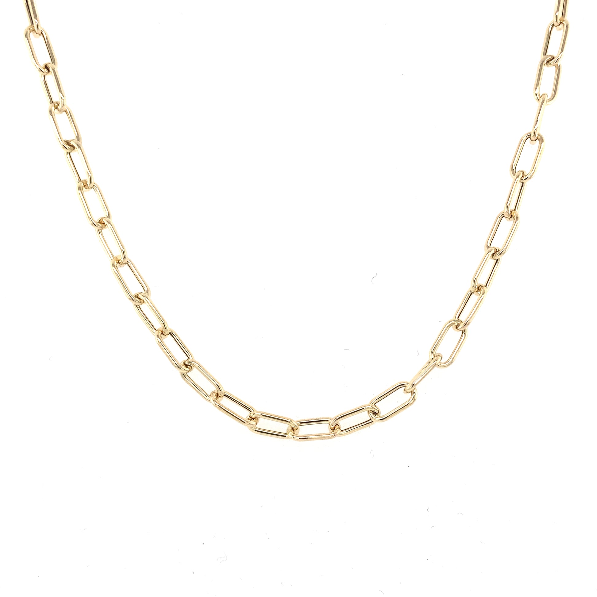 Yellow Gold Paper-Chain Link Necklace  Gardiner Brothers   