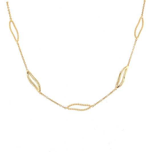 Yellow Gold Wavy Link Necklace  Gardiner Brothers   
