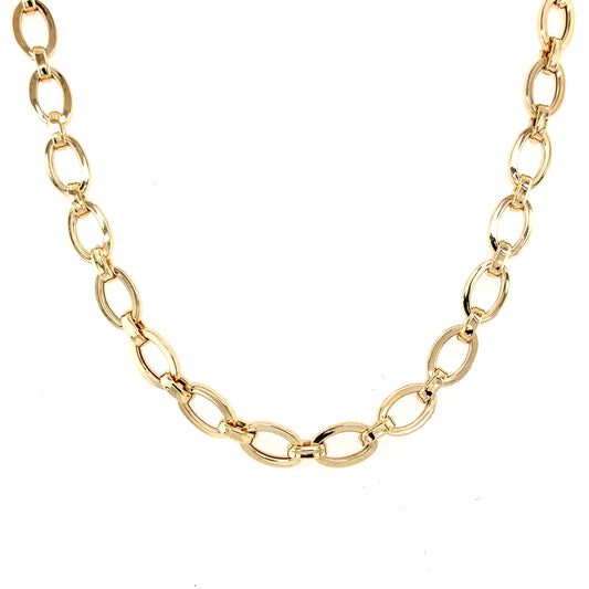 Yellow Gold Oval Link Necklace  Gardiner Brothers   