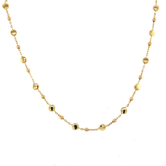 Yellow Gold Beaded Link Necklace  Gardiner Brothers   