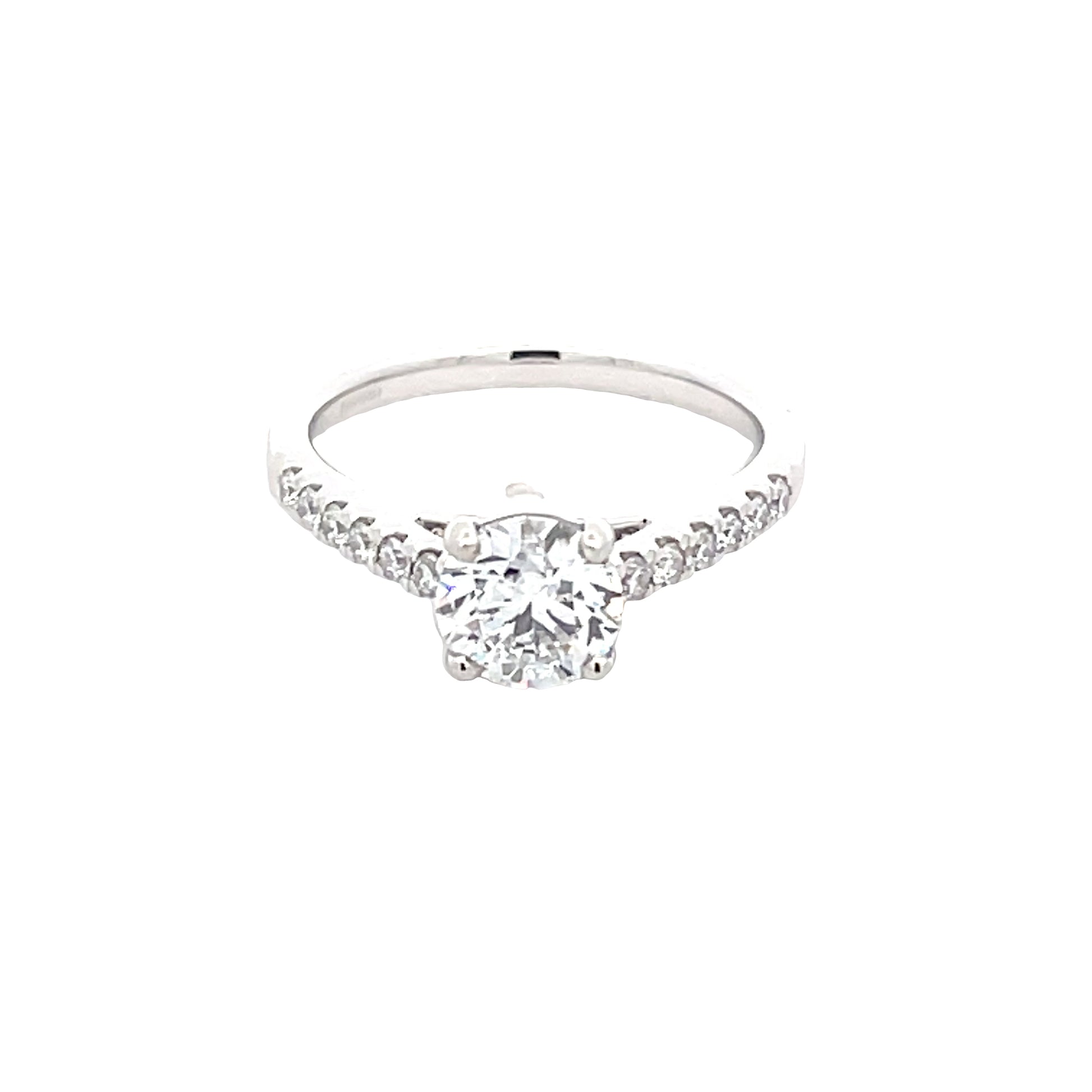 Round Brilliant Cut Diamond Solitiare Ring With Diamond Set Shoulders - 1.25cts  Gardiner Brothers   