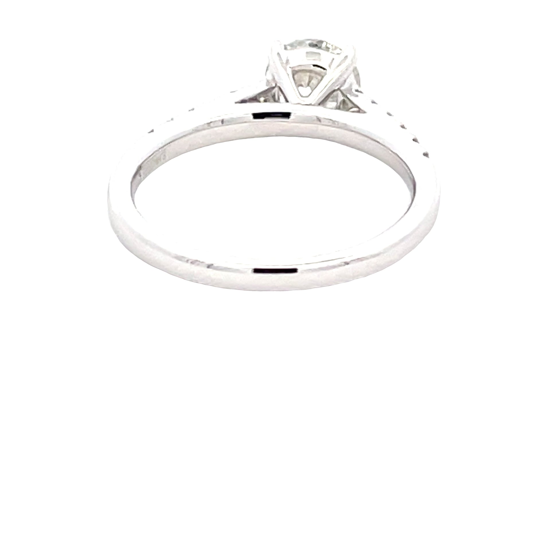 Round Brilliant Cut Diamond Solitaire with Diamond set Shoulders - 1.25cts  Gardiner Brothers   