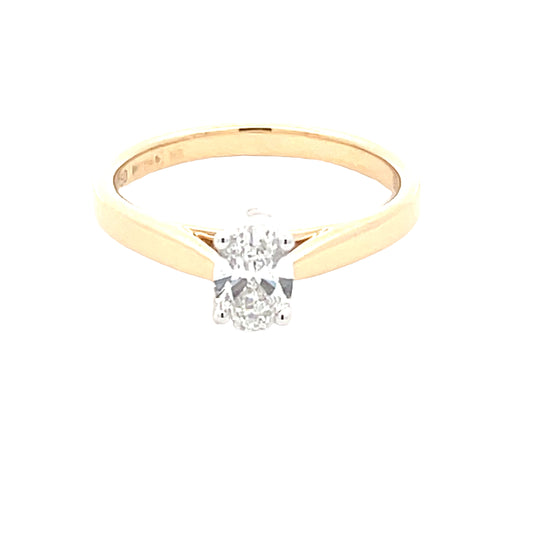 Oval Shaped Diamond Solitaire Ring - 0.41cts  Gardiner Brothers   