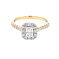 Radiant Cut Diamond Halo Cluster Style Ring - 0.84cts  Gardiner Brothers   