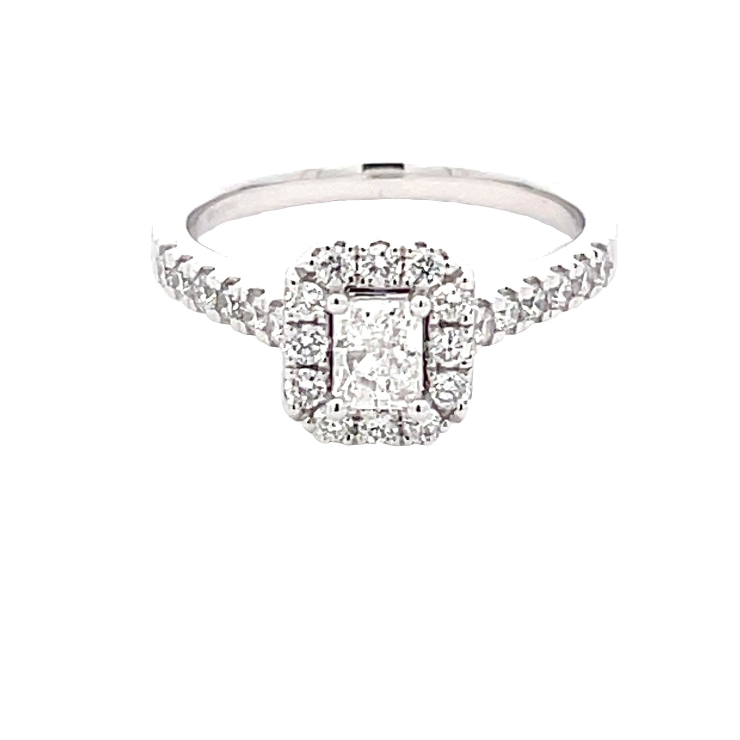 Radiant Cut Diamond Halo Cluster Style Ring - 0.84cts  Gardiner Brothers   