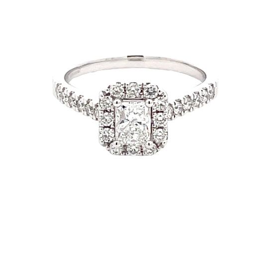 Radiant Cut Diamond Halo Cluster Style Ring - 0.94cts  Gardiner Brothers   