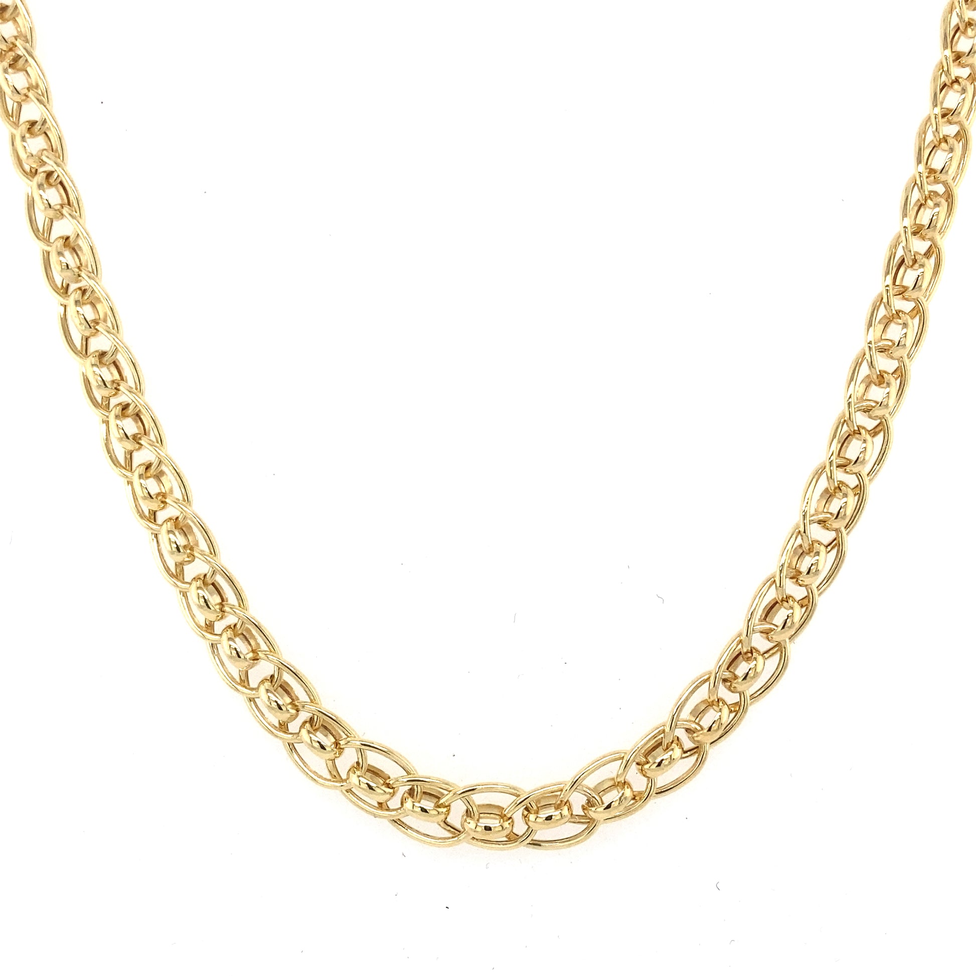 Yellow Gold Roller-Ball Link Necklace  Gardiner Brothers   