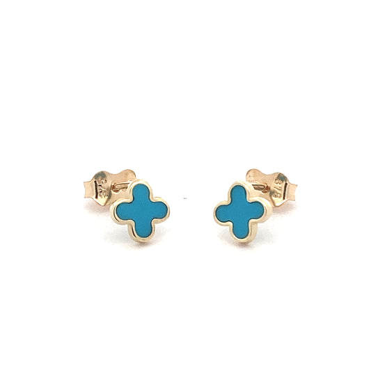 Yellow Gold Turquoise Earrings  Gardiner Brothers   