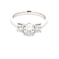 Oval and round brilliant cut diamond 3 stone ring - 1.10cts  Gardiner Brothers   